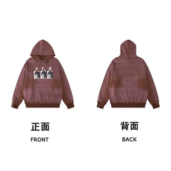 ERD Three Frames Pullover Hoodie — Brick Red