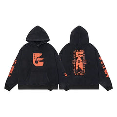 ERD “Don’t Fuckin Think” Pullover Hoodie — Black / Orange