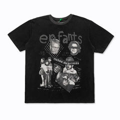 ERD “Collage” Vintage Wash T-Shirt — Black