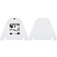 ERD “enfants / déprimés” War Photo Long Sleeve T-Shirt — White
