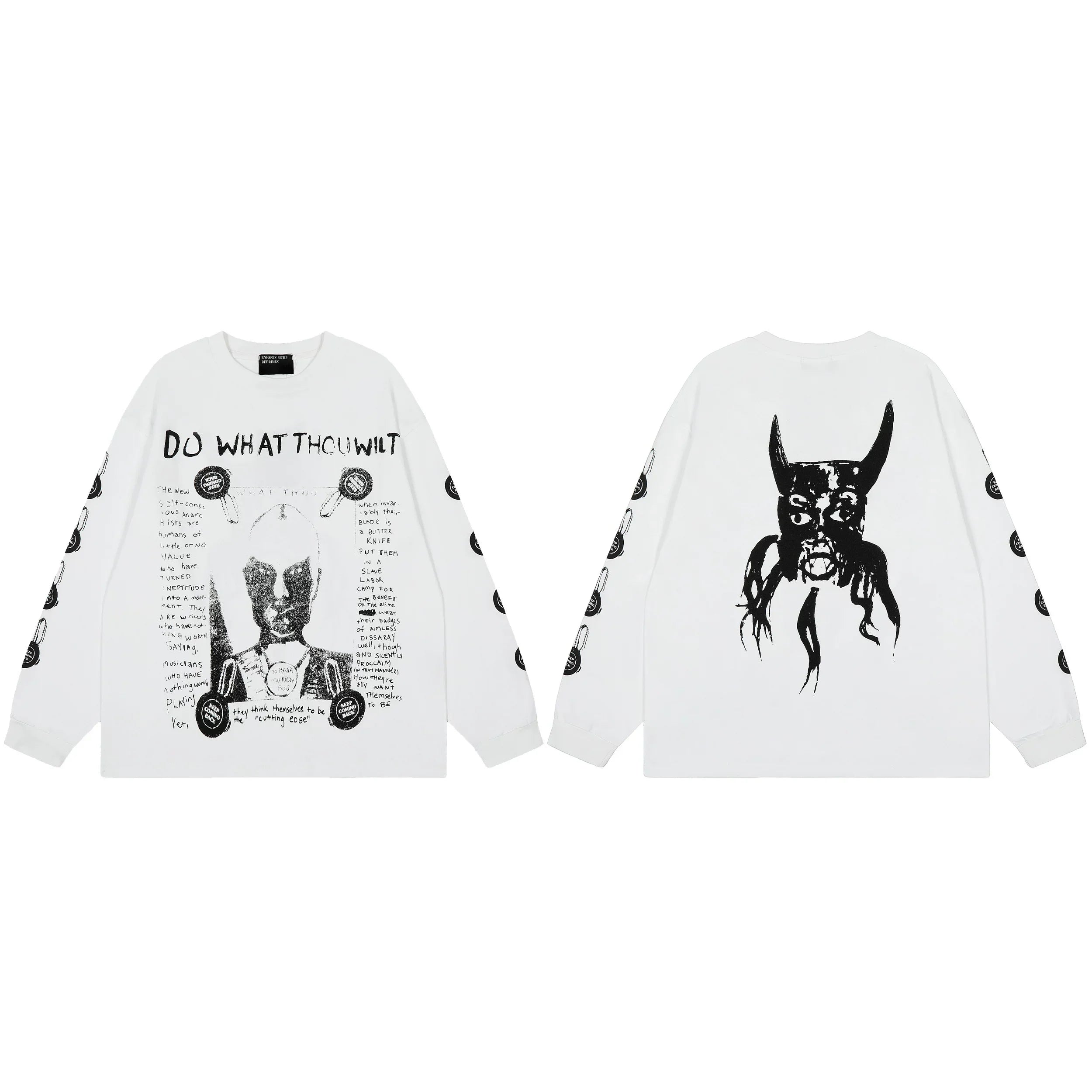ERD “Do What Thou Wilt” Baphomet Long Sleeve T-Shirt — White