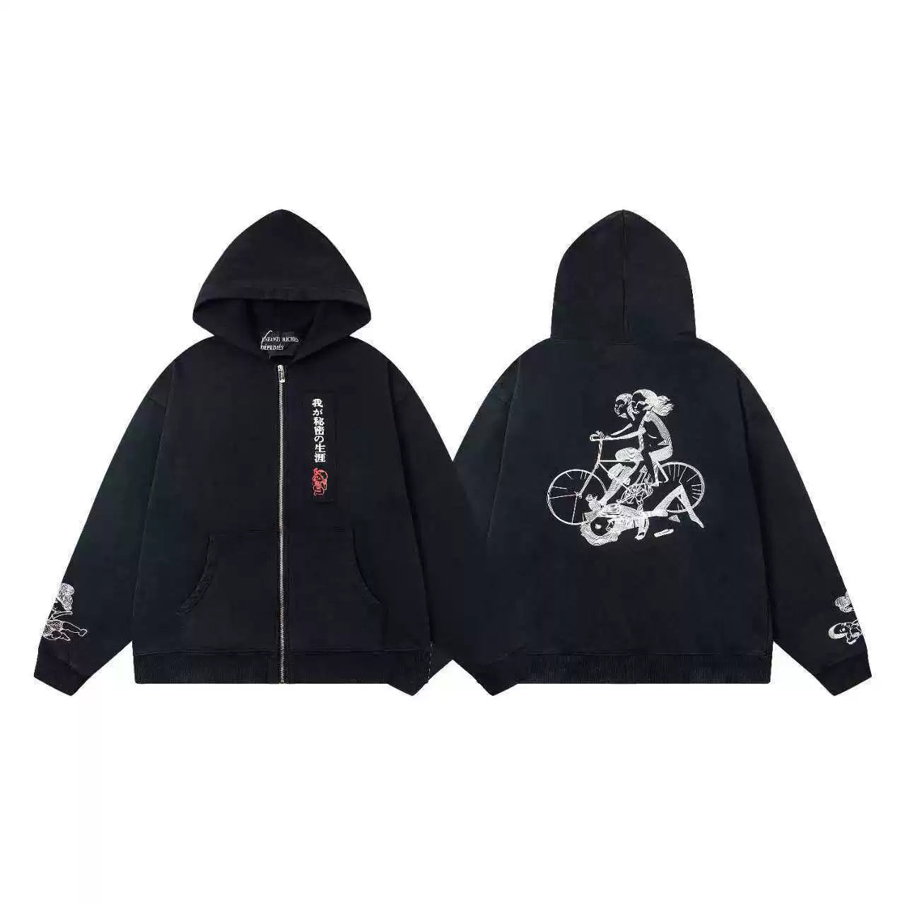 ERD 「我が秘密の生涯」 Graphic Pullover Hoodie — Washed Black