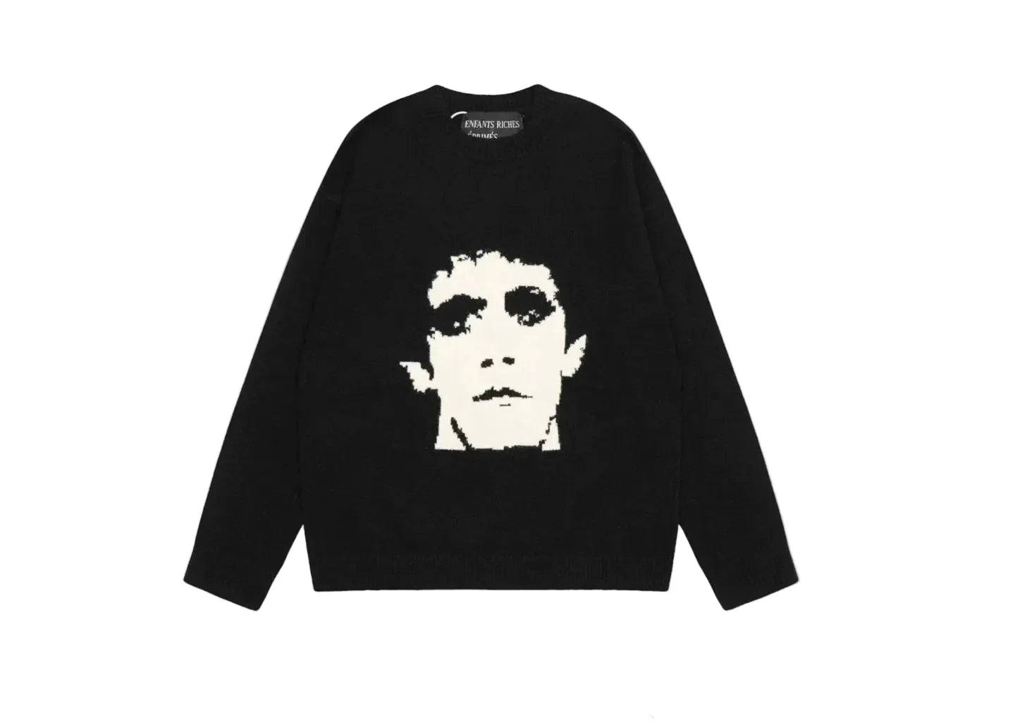 ERD Lou Reed Portrait Jacquard Knit Sweater — Black