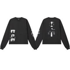 ERD “Eternity and Time” Hourglass Long Sleeve T-Shirt — Black