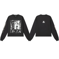 ERD “We All Can’t Die in Bed” Gothic Frame Long Sleeve T-Shirt — Black